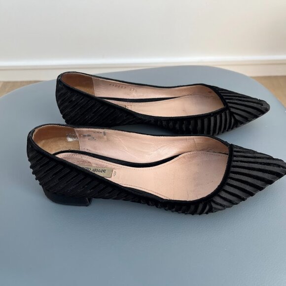 Giorgio Armani Velvet and satin flats - Picture 1 of 5